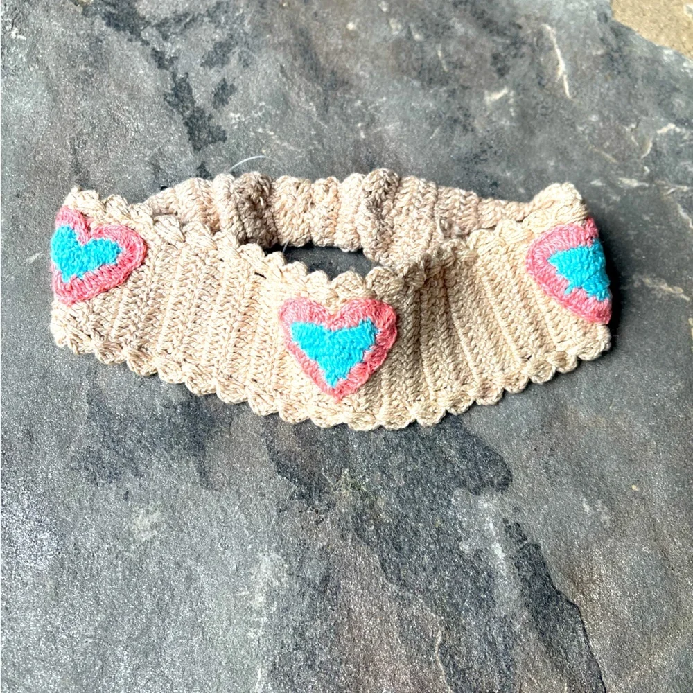 Small Heart Crochet Hair Wrap